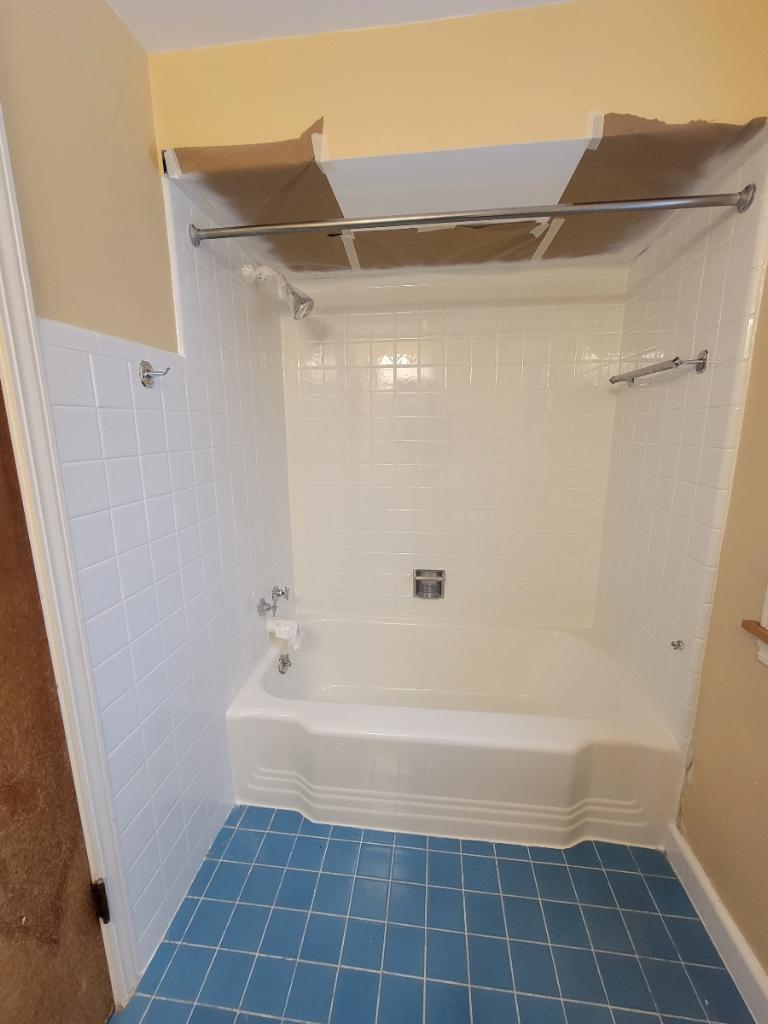Hotel tile after color change refinishing
