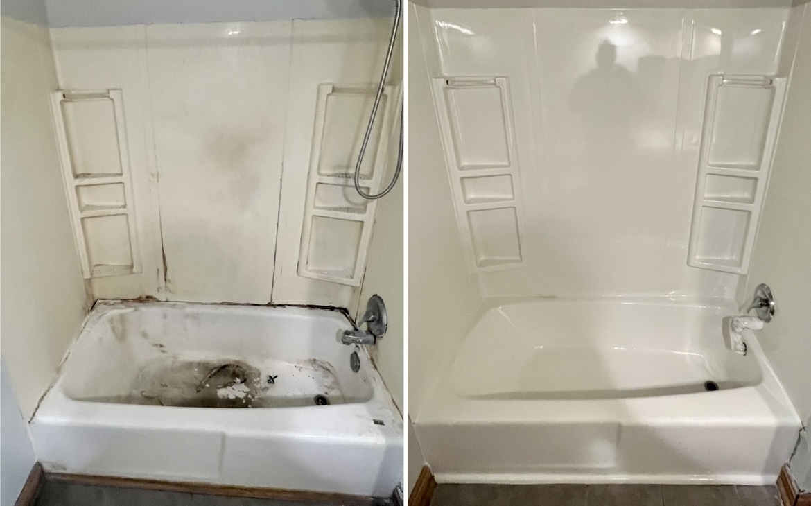 Bathtub recoating project by ProTech Recoating Chicagoland